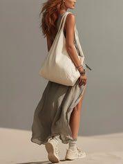 Gray Breezy Knit And Chiffon Two Piece Set