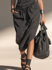 Charcoal Breeze Sleeveless Midi Dress