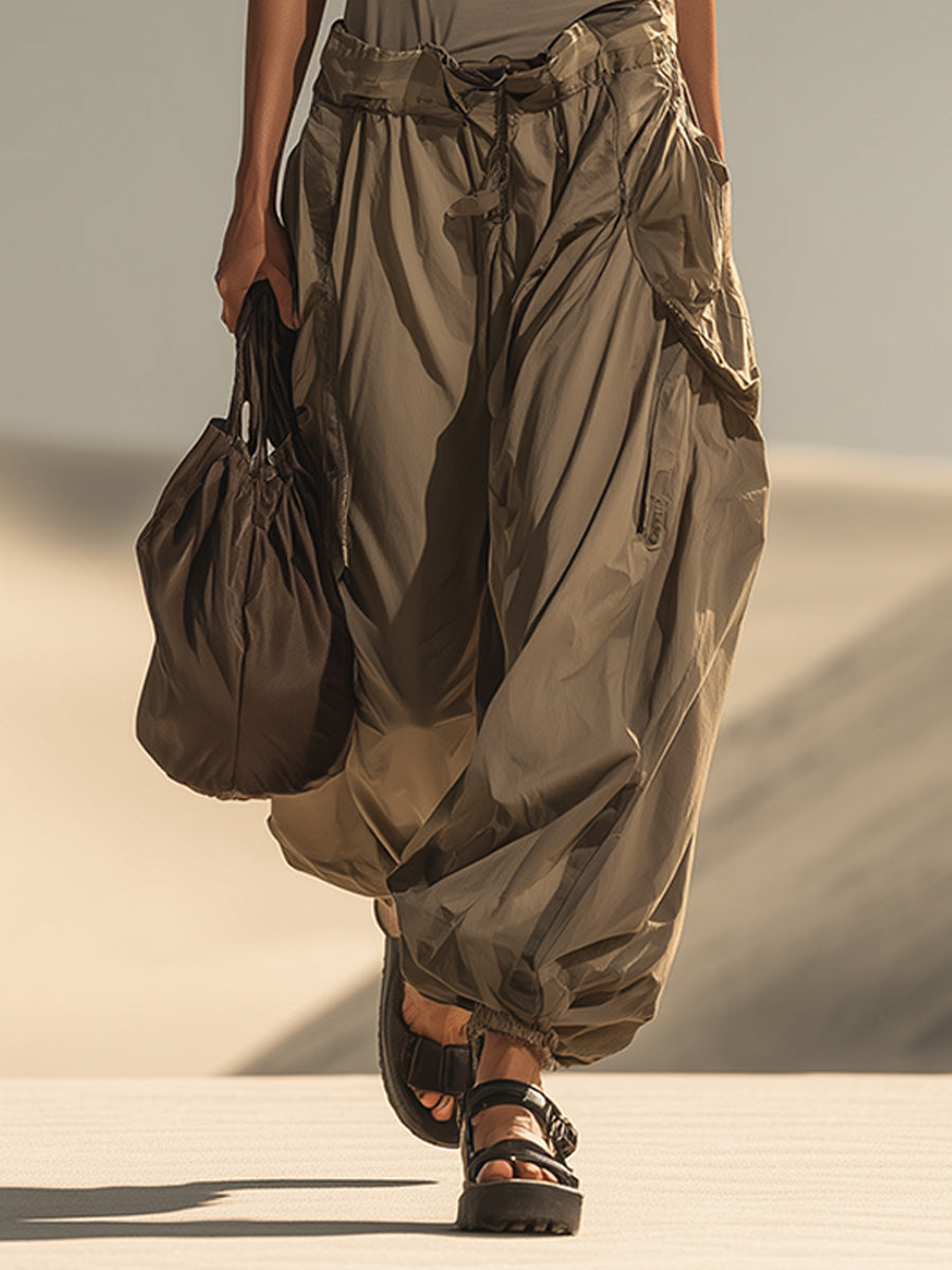Olive Sleeveless Top And Flowing Wide Leg Skirt Set